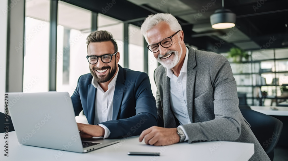 two businessmen working on laptops. two businessmen working on laptops.
