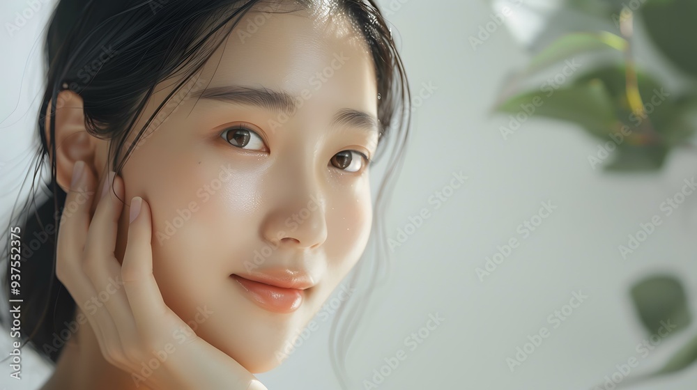 Beautiful Asian Woman with Soft Skin and Gentle Smile Beautiful Asian Woman with Soft Skin and Gentle Smile