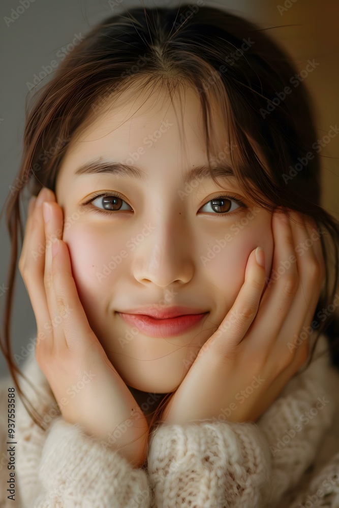 Portrait of a Beautiful Young Asian Woman with a Warm Smile Portrait of a Beautiful Young Asian Woman with a Warm Smile