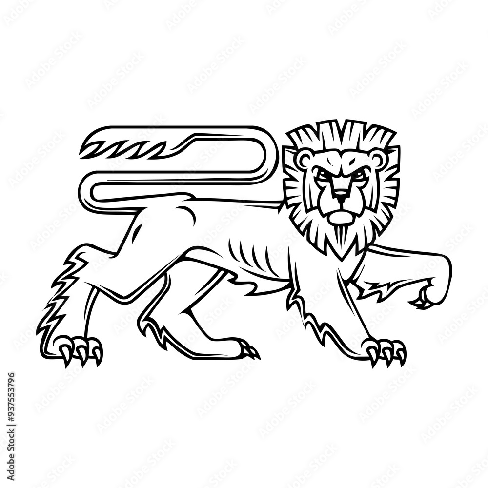 Black lion icon. Lion glyph. Lion Silhouette Black lion icon. Lion glyph. Lion Silhouette