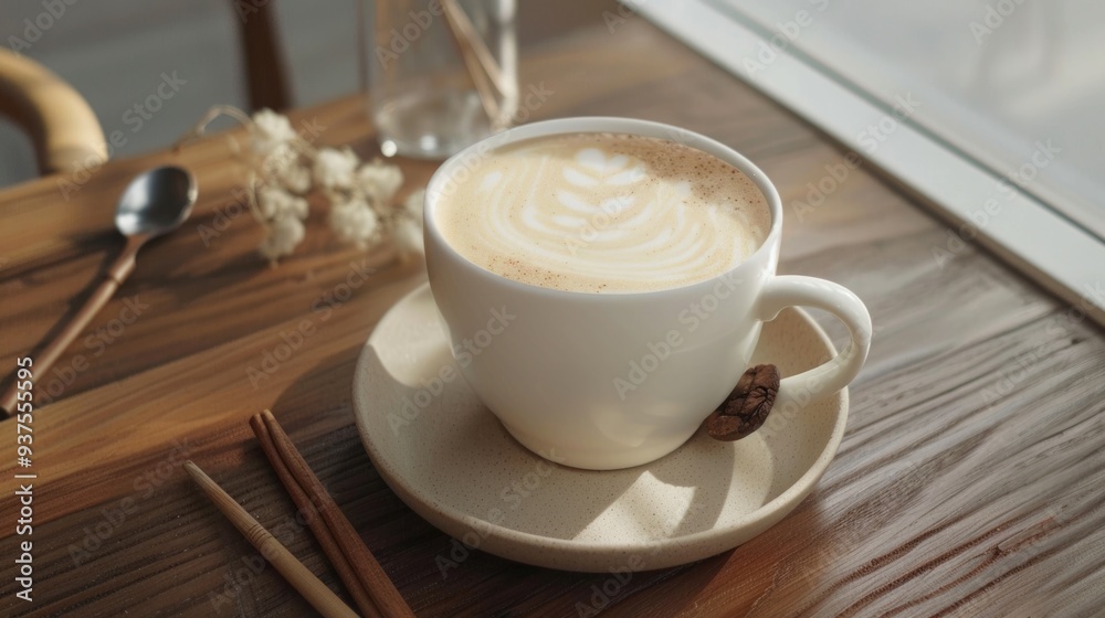 Cozy Coffee Moment with Whipped Cream and Candlelight Ambiance Cozy Coffee Moment with Whipped Cream and Candlelight Ambiance