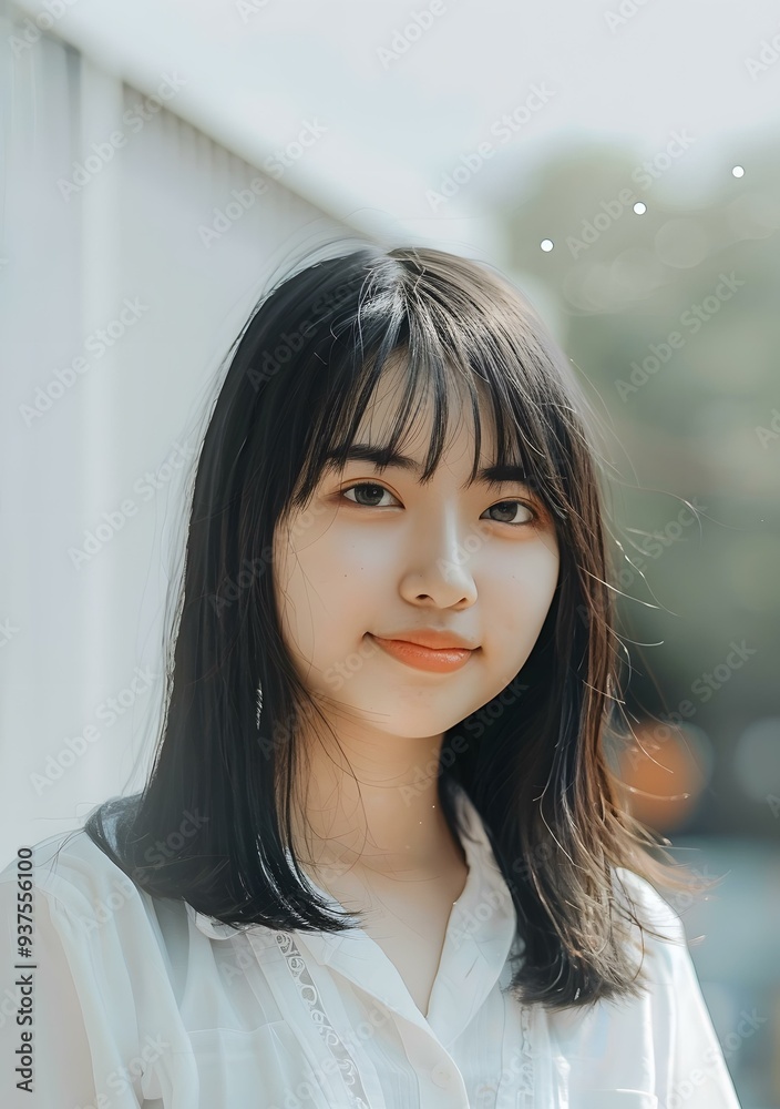 Portrait of a Young Asian Woman with a Smile Portrait of a Young Asian Woman with a Smile