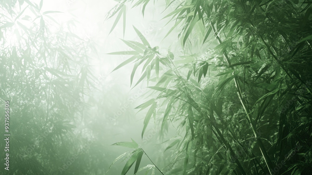Bamboo forest in mist,Natural background , ai Bamboo forest in mist,Natural background , ai