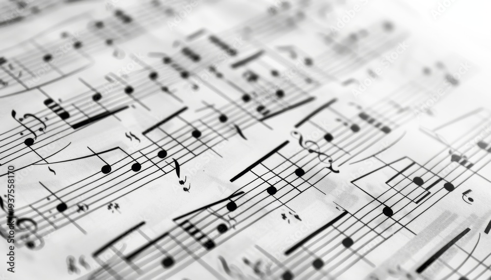Classical Music Score on Piano in Black and White Classical Music Score on Piano in Black and White