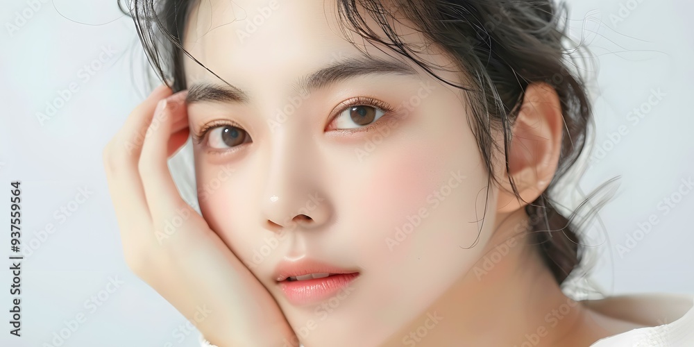 Portrait of Young Asian Woman with Soft Makeup and Long Hair Portrait of Young Asian Woman with Soft Makeup and Long Hair