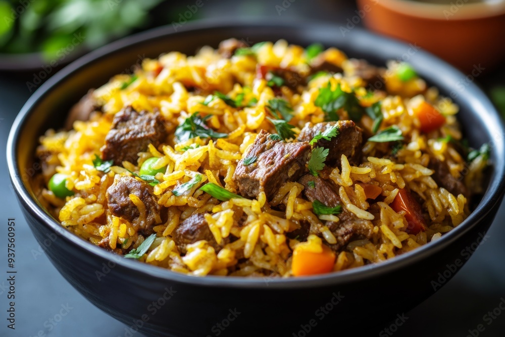 Mutton Fried Rice, Made with tender pieces of mutton, this fried rice is rich and flavorful, often spiced with turmeric, ginger, and coriander. Mutton Fried Rice, Made with tender pieces of mutton, this fried rice is rich and flavorful, often spiced with turmeric, ginger, and coriander.