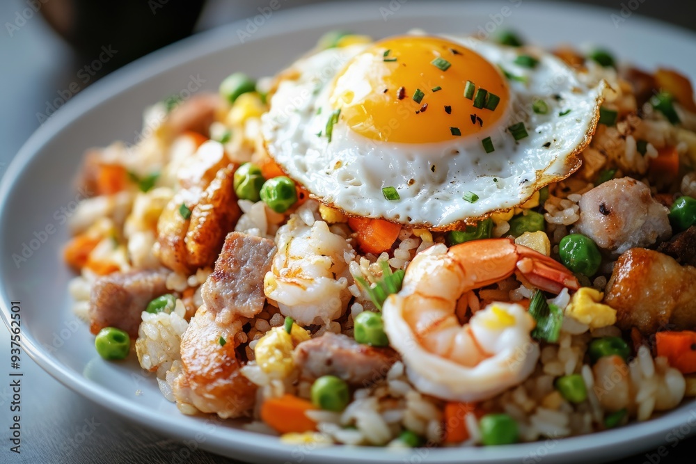Special Fried Rice, Typically considered a deluxe version, it includes a variety of proteins like shrimp, chicken, and sausage, along with vegetables and sometimes topped with a fried egg. Special Fried Rice, Typically considered a deluxe version, it includes a variety of proteins like shrimp, chicken, and sausage, along with vegetables and sometimes topped with a fried egg.