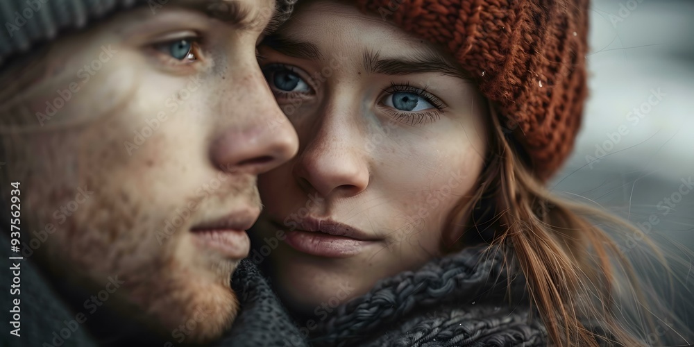 Close Up Portrait of a Couple in Love Close Up Portrait of a Couple in Love