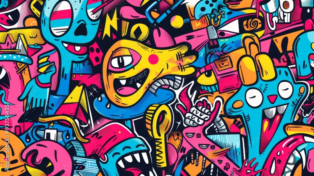 Bright and Playful Abstract Graffiti Art Bright and Playful Abstract Graffiti Art