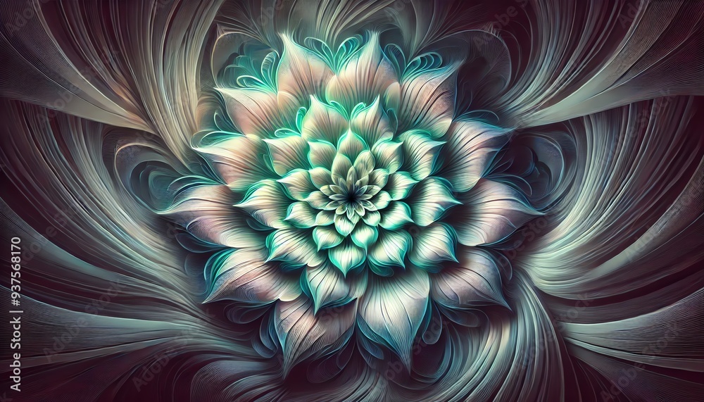 Obraz premium An abstract, fractal-inspired, intricate of flower background, wallpaper