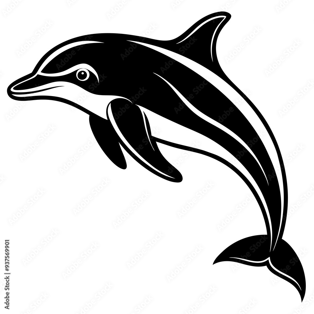 Fototapeta premium Dolphin silhouette Vector SVG