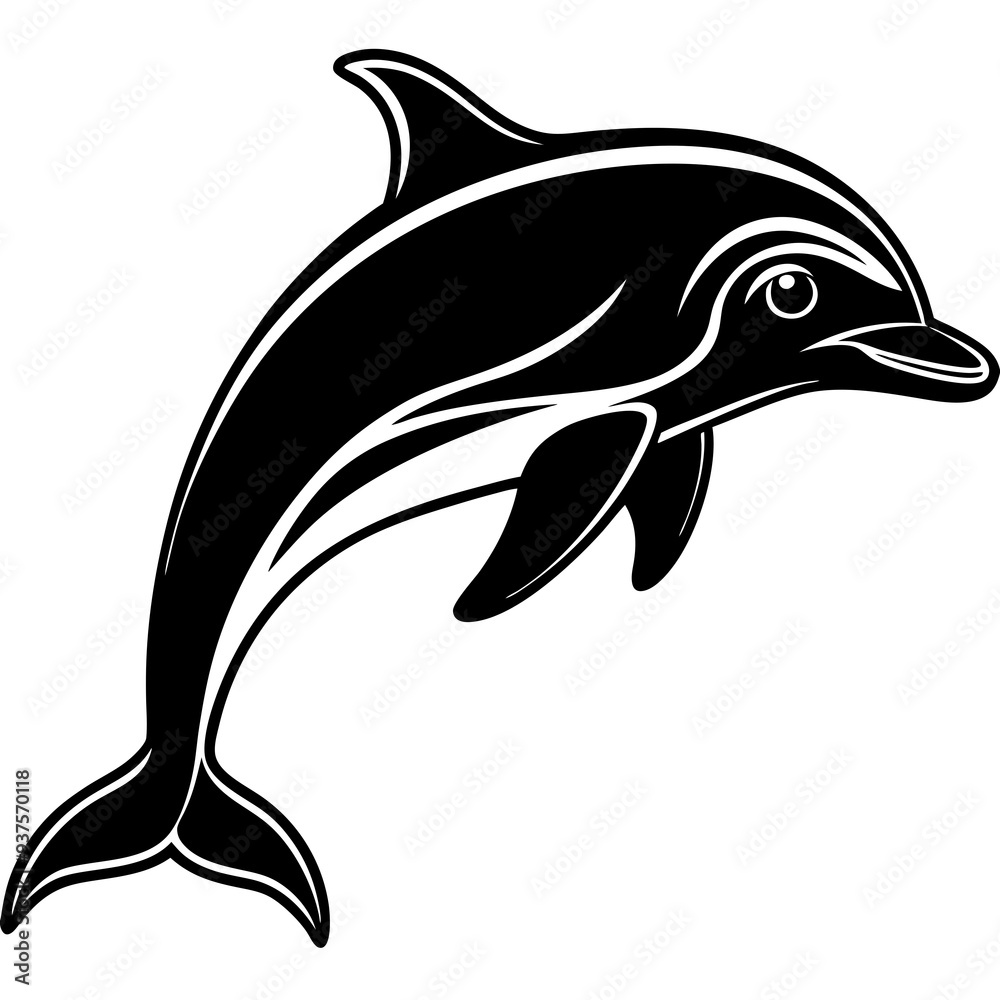 Fototapeta premium Dolphin silhouette Vector
