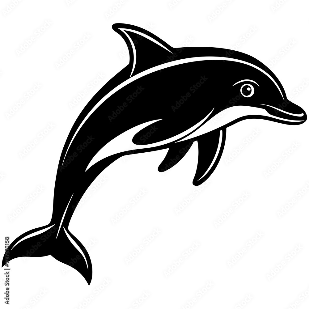 Obraz premium Dolphin silhouette Vector SVG