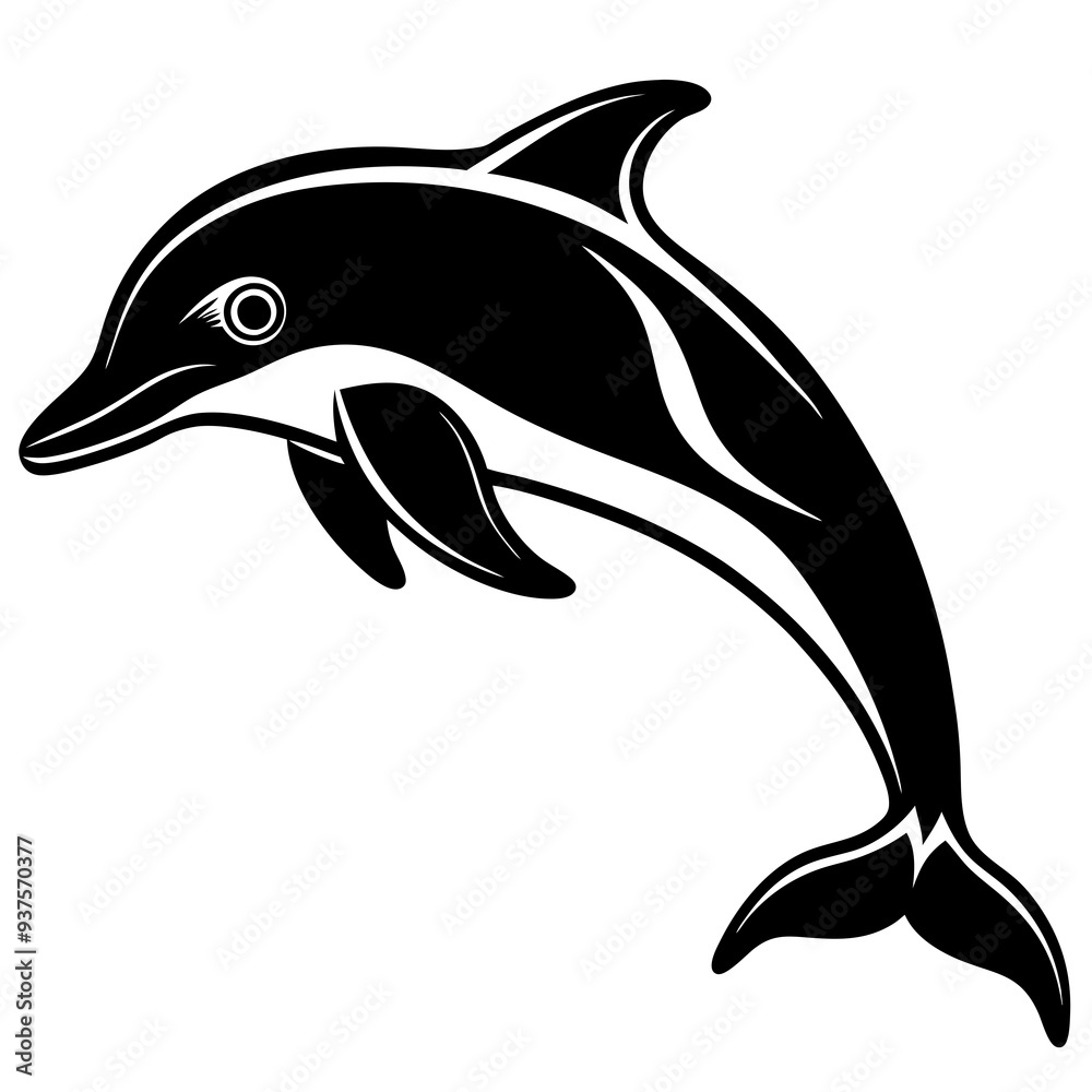 Obraz premium Dolphin silhouette Vector SVG