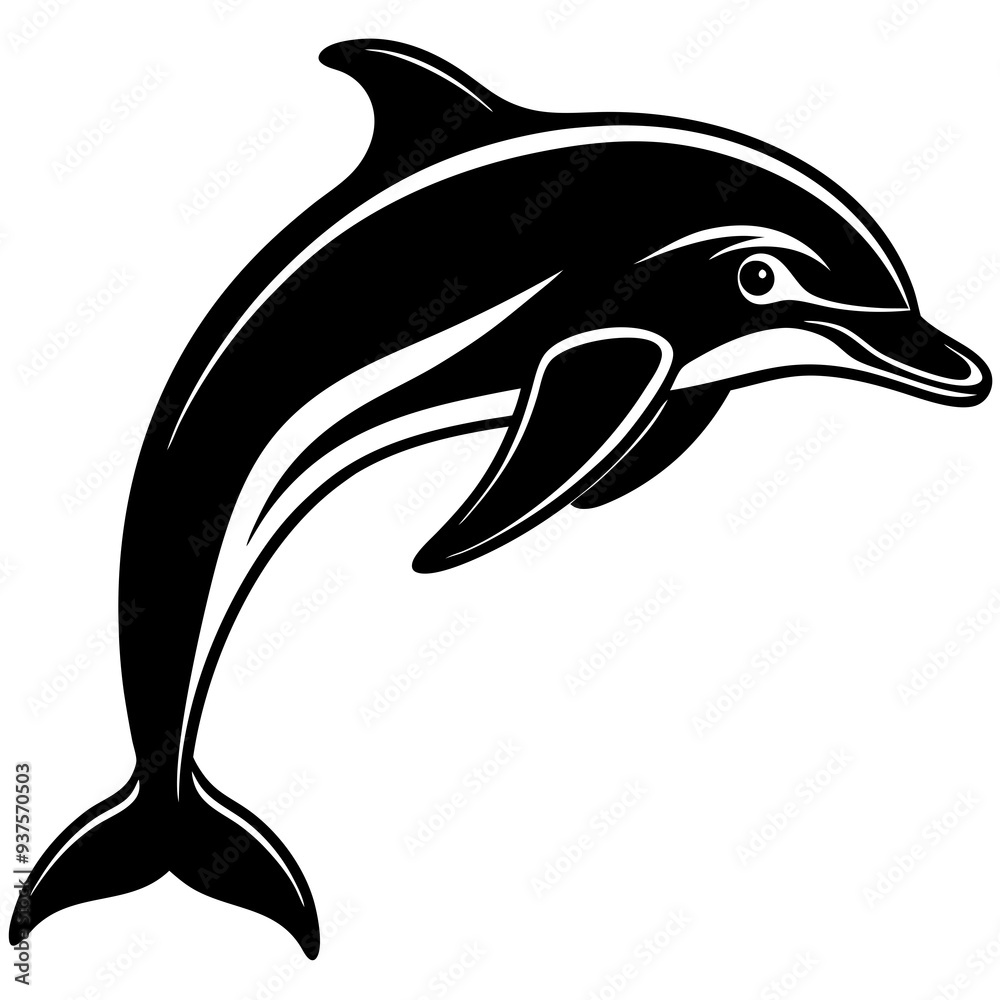 Obraz premium Dolphin silhouette Vector SVG