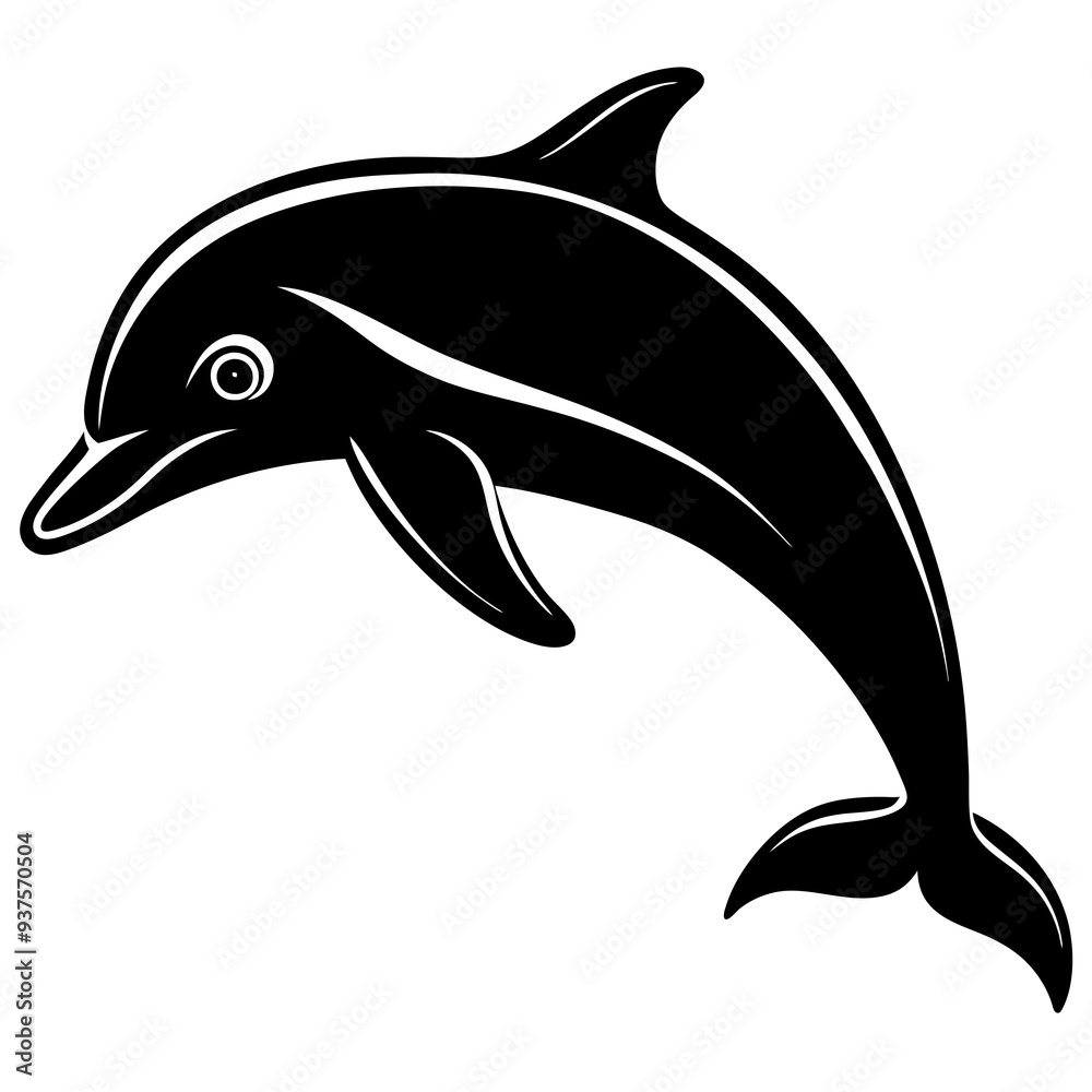 Obraz premium Dolphin silhouette Vector SVG