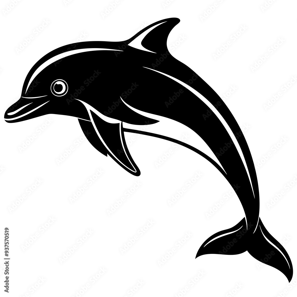 Obraz premium Dolphin silhouette Vector SVG