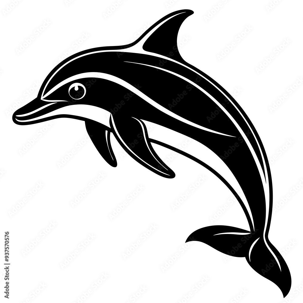 Fototapeta premium Dolphin silhouette Vector SVG