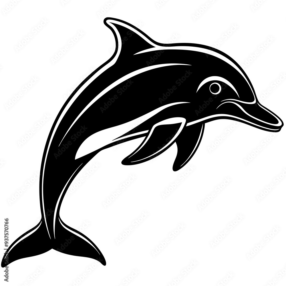 Fototapeta premium Dolphin silhouette Vector SVG
