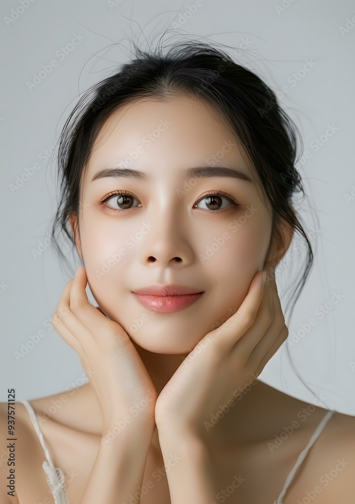 Beautiful Asian Woman with Clear Skin and Soft Makeup Beautiful Asian Woman with Clear Skin and Soft Makeup