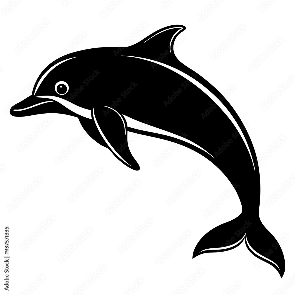 Naklejka premium Dolphin silhouette Vector SVG