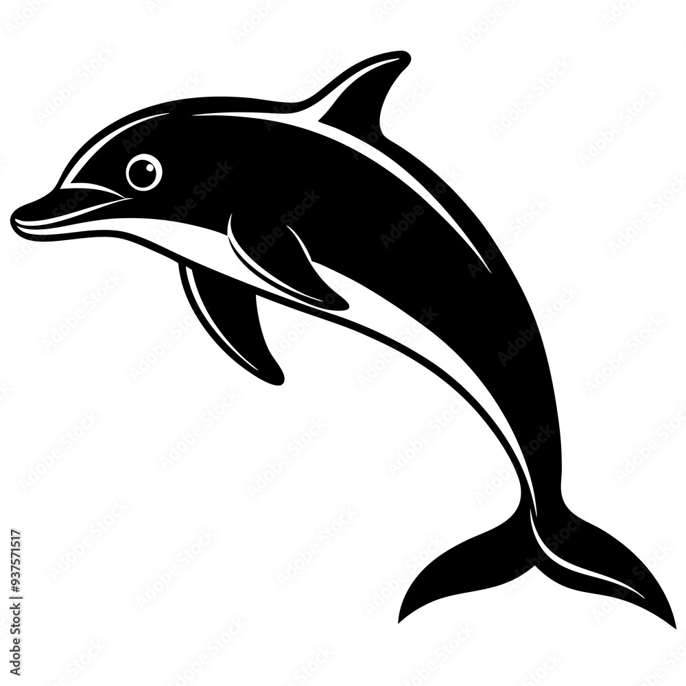 Obraz premium Dolphin silhouette Vector SVG