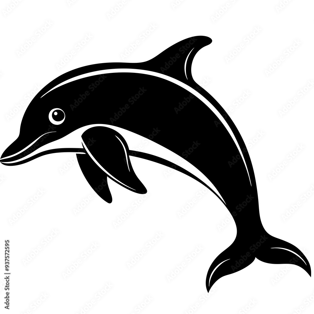 Fototapeta premium Dolphin silhouette Vector