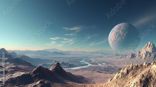 High-detailed 3D visualization of an alien planet AI generated illustration