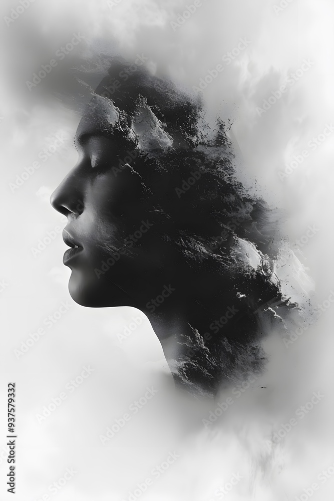 Hushed vocals overlay sweeping minimalistic audio landscapes AI generated illustration Hushed vocals overlay sweeping minimalistic audio landscapes AI generated illustration
