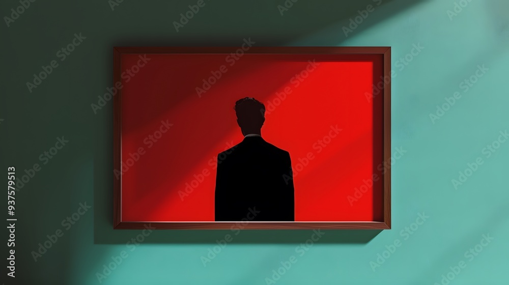 Iconic movie poster redesigned in a minimalist fashion within a wooden frame AI generated illustration Iconic movie poster redesigned in a minimalist fashion within a wooden frame AI generated illustration