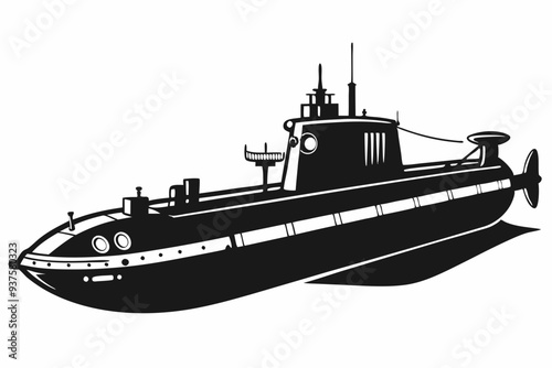 submarine silhouette vector illustration