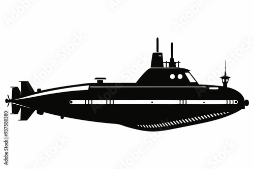 submarine silhouette vector illustration