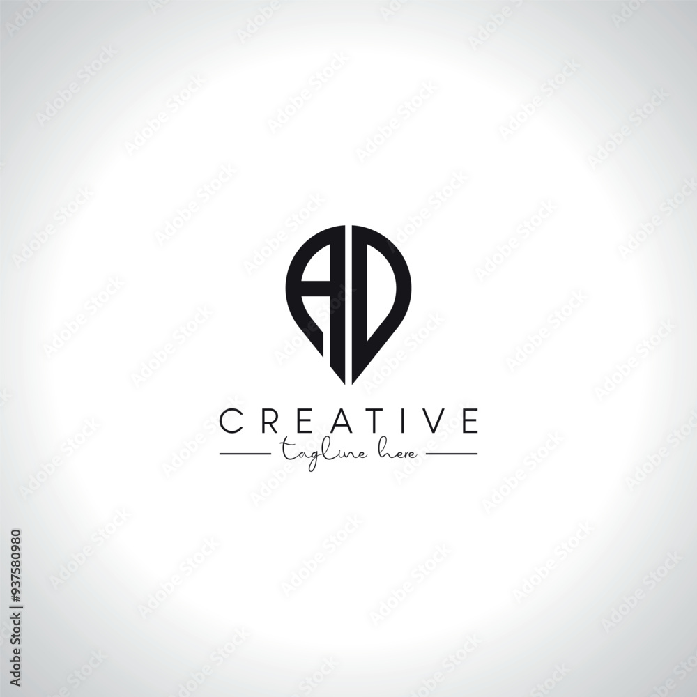 Abstract Modern Location Logo Design. Initial Letter AD DA Logo Vector Symbol. Abstract Modern Location Logo Design. Initial Letter AD DA Logo Vector Symbol.