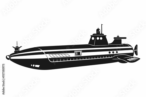 submarine silhouette vector illustration