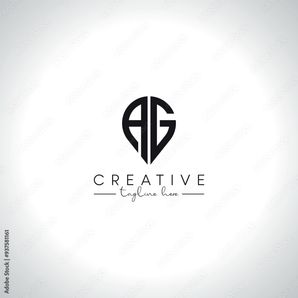 Abstract Modern Location Logo Design. Initial Letter AG GA Logo Vector Symbol. Abstract Modern Location Logo Design. Initial Letter AG GA Logo Vector Symbol.