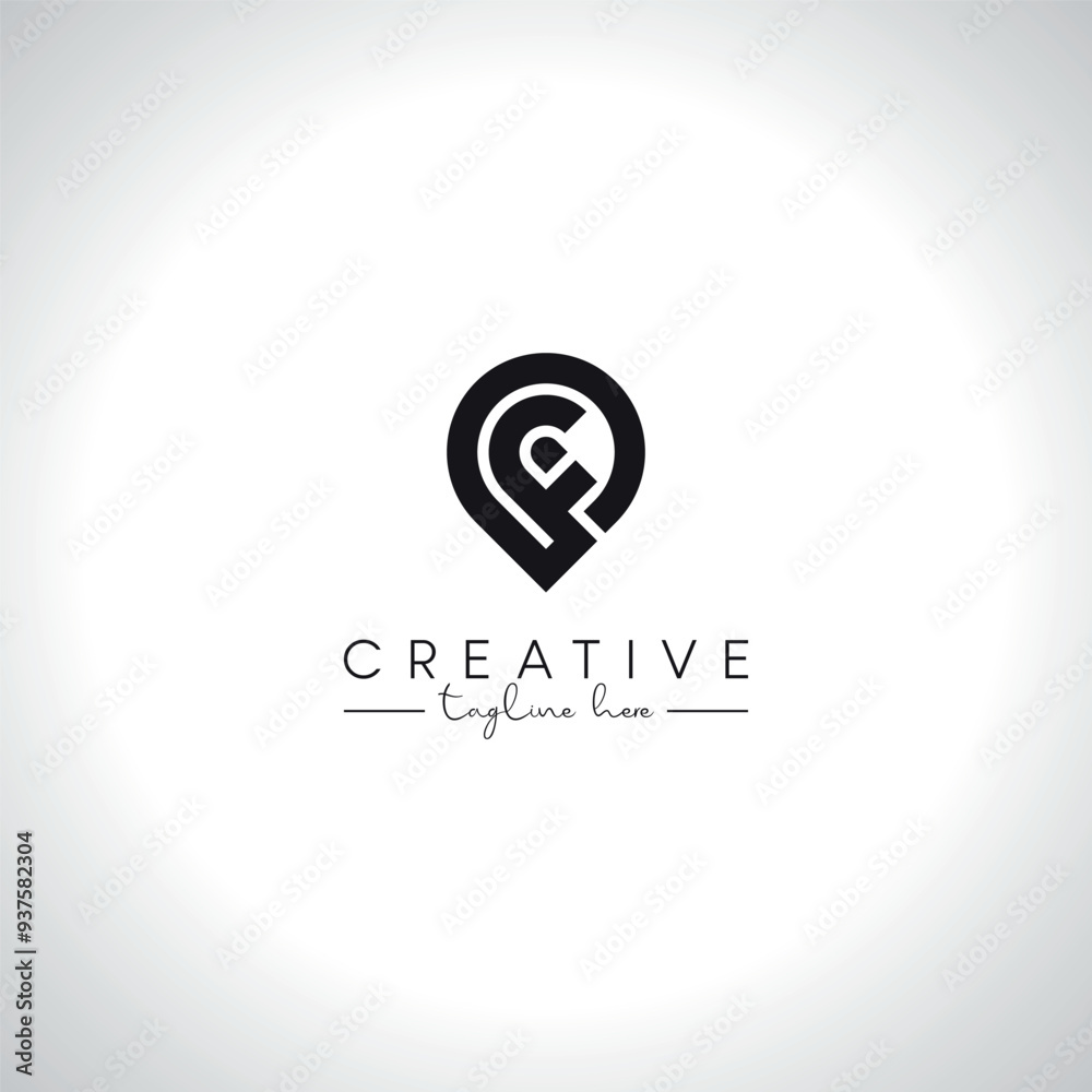 Fototapeta premium Abstract Modern Location Logo Design. Initial Letter F Logo Vector Symbol.