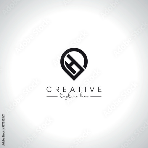 Abstract Modern Location Logo Design. Initial Letter H Logo Vector Symbol.