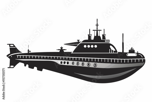 submarine silhouette vector illustration