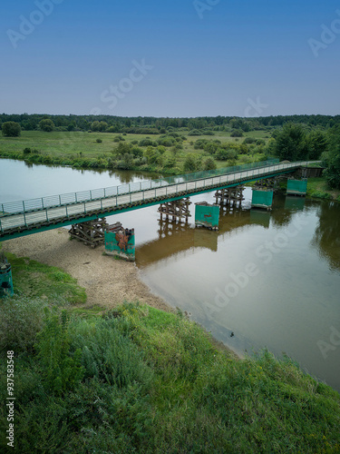 Wallpaper Mural The longest wooden bridge in Poland is located in Gostomia, Masovian, Poland. Torontodigital.ca