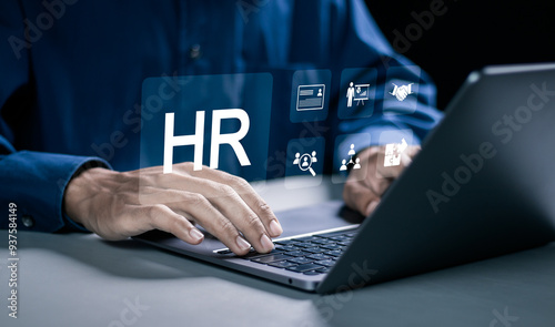 HR, human resource and outsourcing concept. Recruitment process to work efficiently and achieve sustainable business success. team building, innovative recruitment employee.