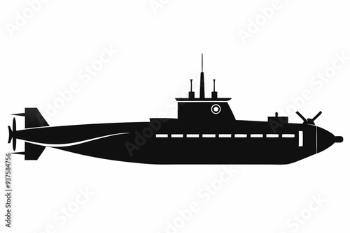 submarine silhouette vector illustration