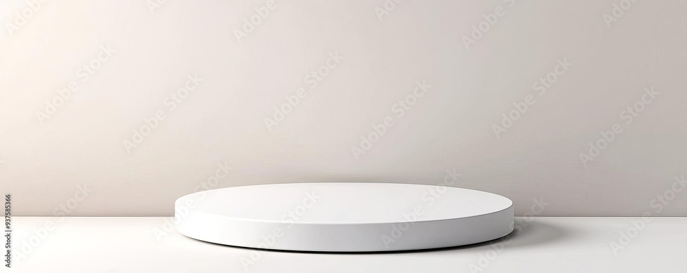 White 3D pedestal with clean lines and soft shadows, minimalist platform, elegant focus White 3D pedestal with clean lines and soft shadows, minimalist platform, elegant focus