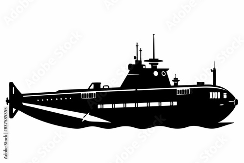 submarine silhouette vector illustration