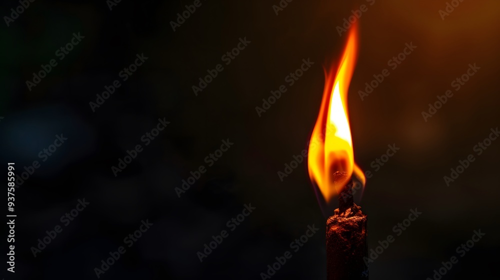 Isolated view of a single ember against a dark background AI generated illustration Isolated view of a single ember against a dark background AI generated illustration