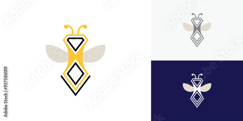 Modern bee logo vector design template. Bee creative logo design concept. 