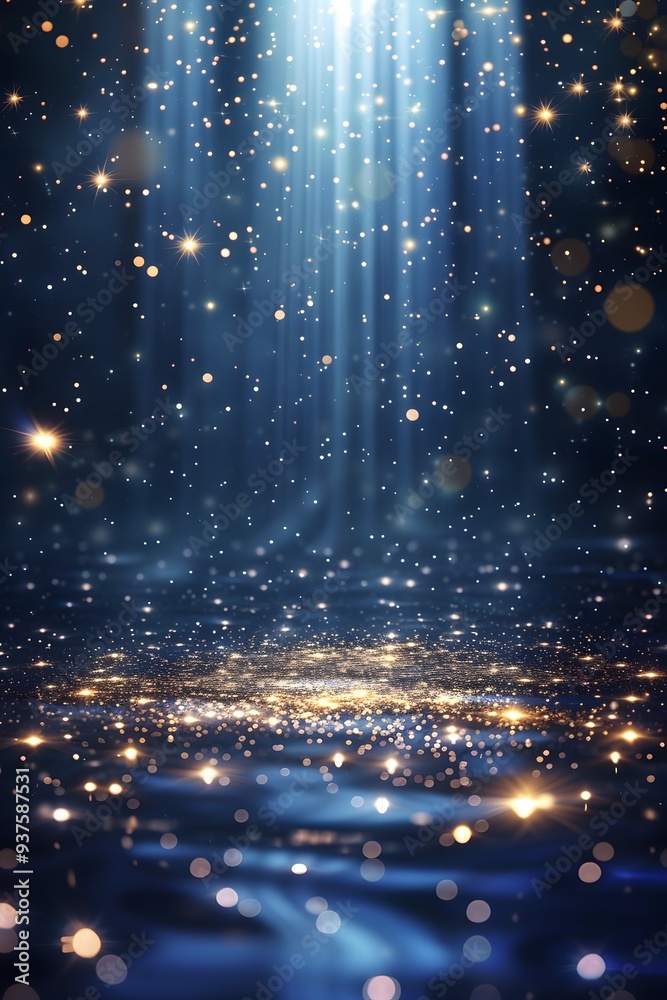 Naklejka premium Lovely 3D abstract background with a sparkly starry night AI generated illustration