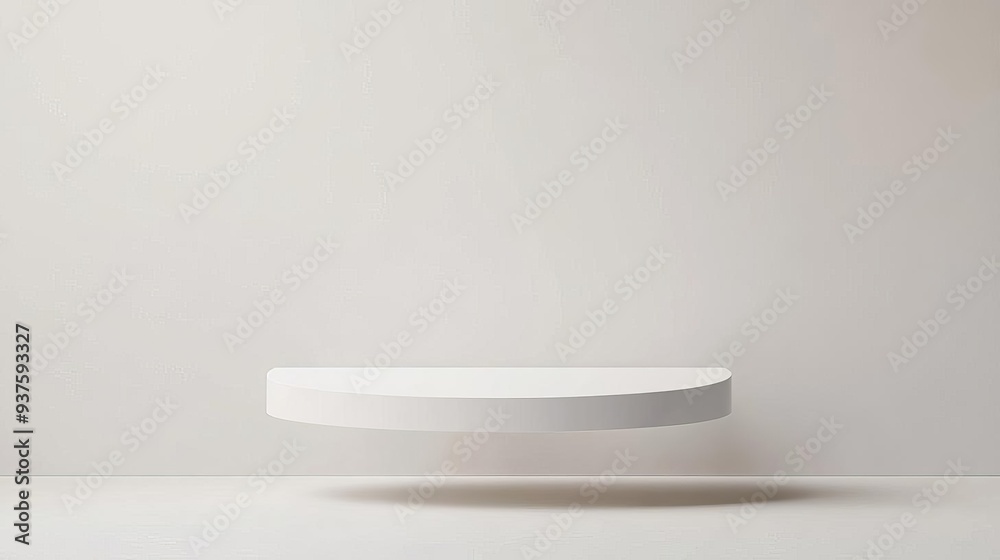 Fototapeta premium Floating 3D podium with clean lines and subtle curves, modern stage, subtle presentation