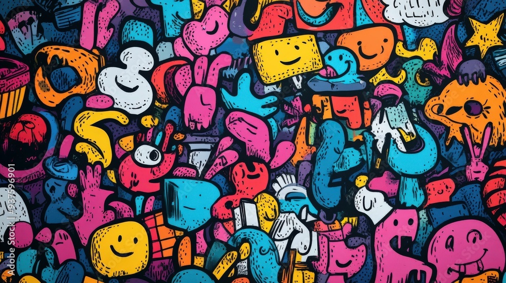 Colorful Doodle Wall