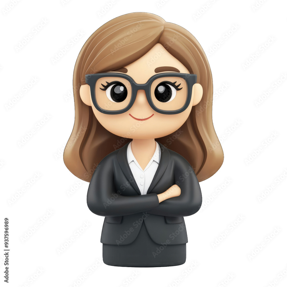 Business woman in a 3d cartoon style. Business woman in a 3d cartoon style.