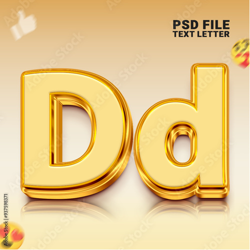 PSD 3d capital letter d font.eps